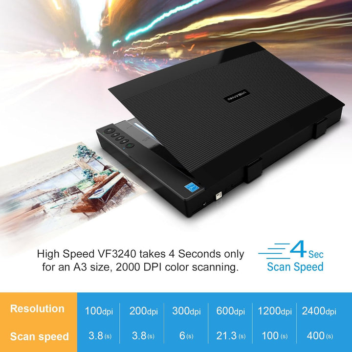 Viisan VF 3240, Flachbettscanner DIN-A3. Max. Auflösung 2400x2400 DPI. inkl. ViiScan Software für Bi