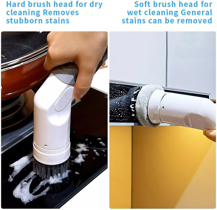 OBEST Elektrische Reinigungsbürste Mit 2 Reinigungsköpfen, Tragbare Electric Spin Scrubber Kabellose