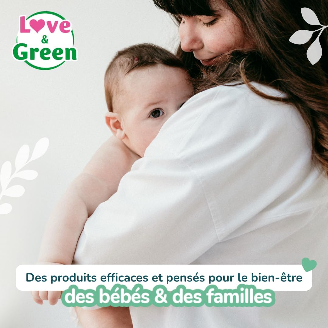 Love &amp; Green Baby-Windeln, hypoallergen Gr. 1 x 138 stk. Taille 1 (138 Unité), Taille 1 (138 Unité)