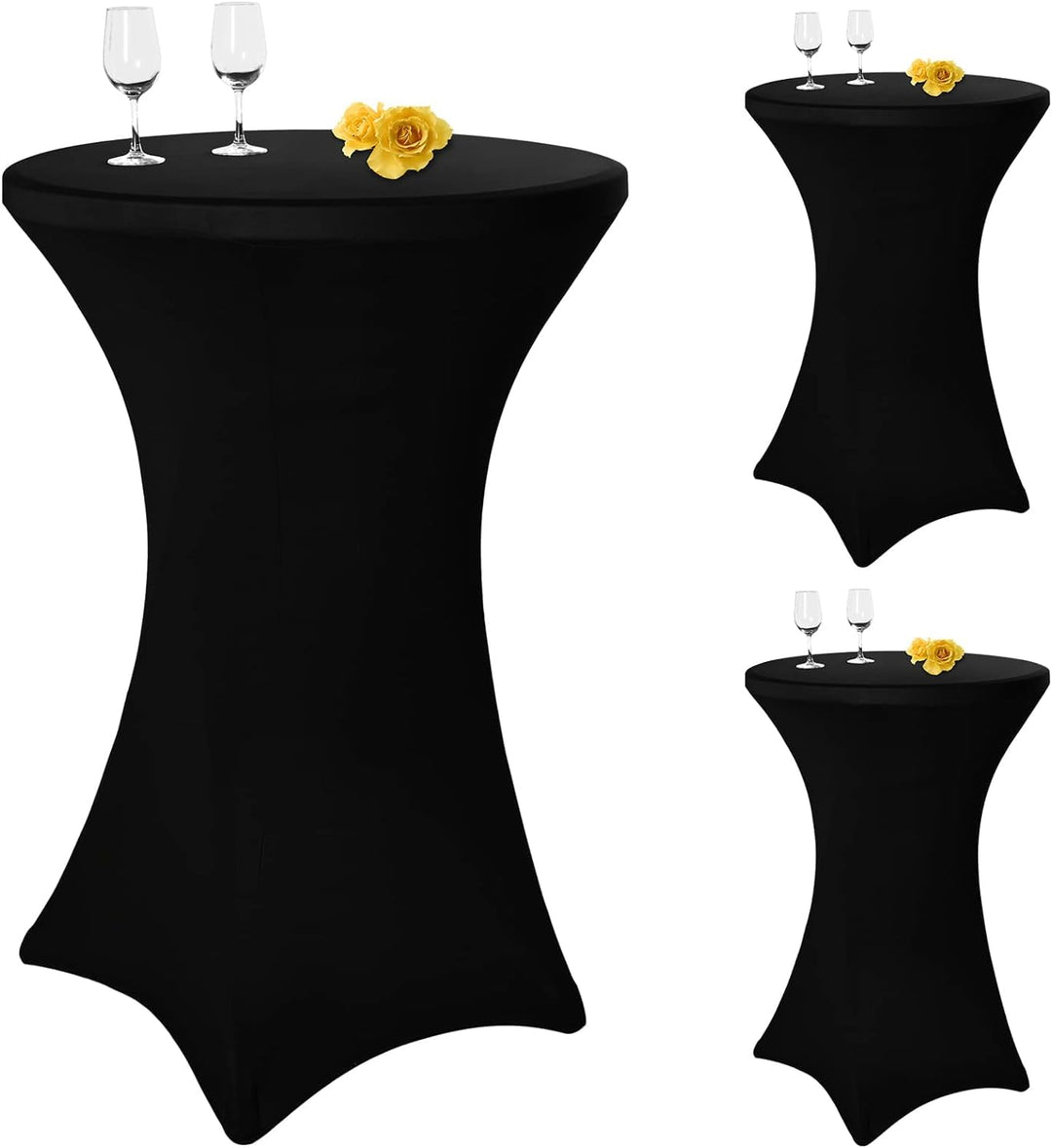 Pesonlook 3er-Set Stretch Stehtisch Husse für Bistrotisch Ø 70-75 cm Elegante,Verstärkung im Fussber
