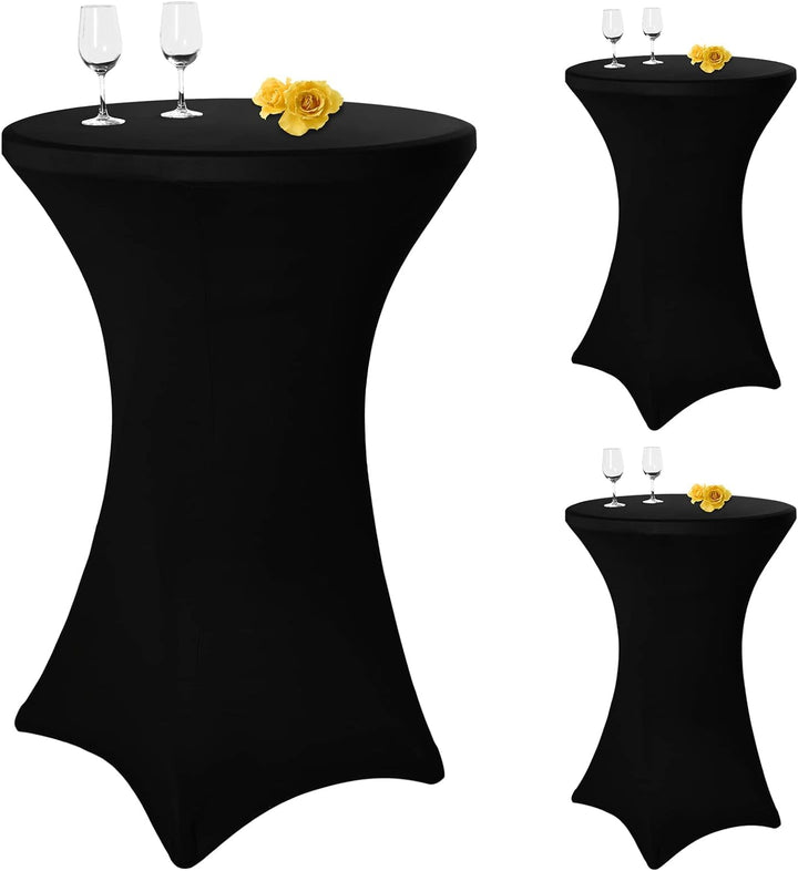 Pesonlook 3er-Set Stretch Stehtisch Husse für Bistrotisch Ø 70-75 cm Elegante,Verstärkung im Fussber