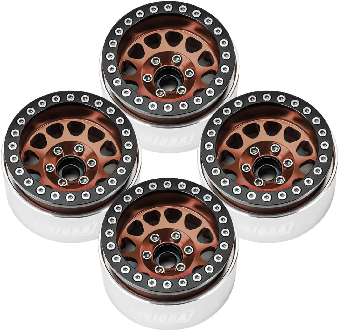 INJORA 1.9 Beadlock Rad Deep Dish Negative Offset 10.4mm CNC Aluminium Felge für 1/10 RC Crawler Aut