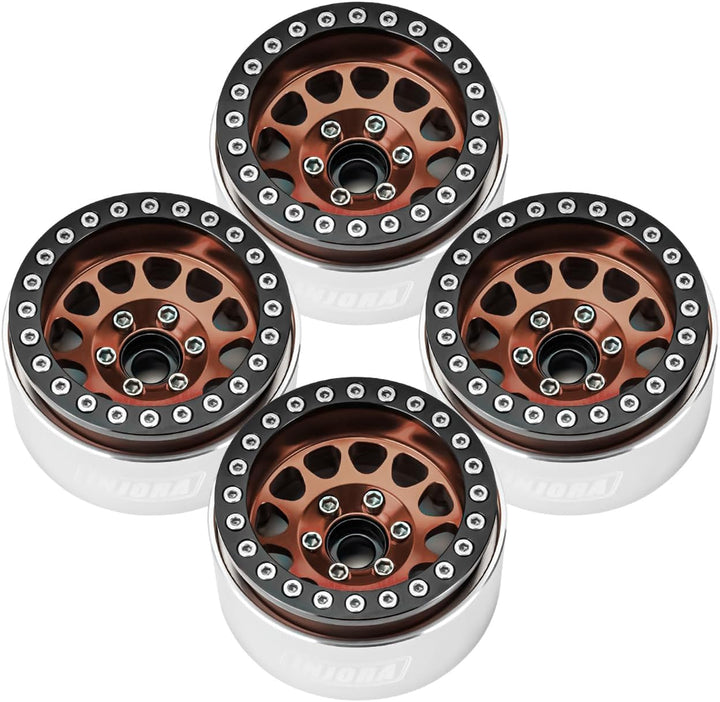 INJORA 1.9 Beadlock Rad Deep Dish Negative Offset 10.4mm CNC Aluminium Felge für 1/10 RC Crawler Aut