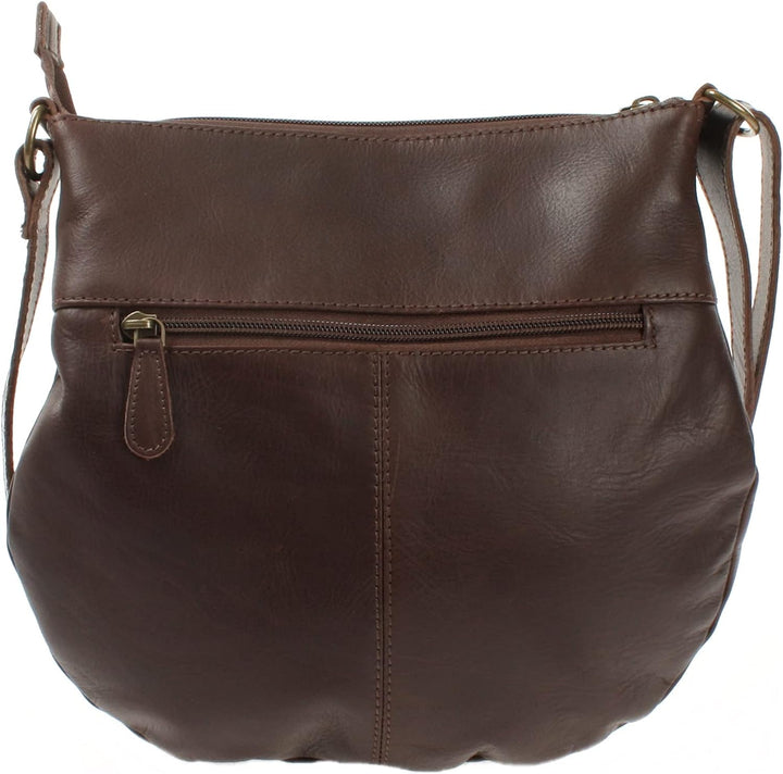 LECONI kleine Schultertasche Damentasche Umhängetasche natur weiche Ledertasche Handtasche Damen Led