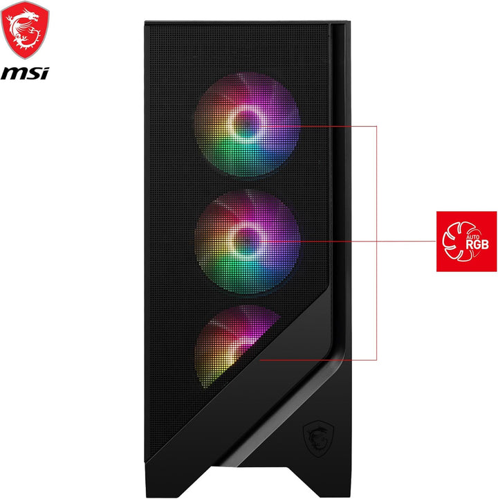 MSI MAG Forge 120A Airflow Mid-Tower PC-Gehäuse - ATX Kapazität, RTX 40 GPU Unterstützung, Auto-RGB