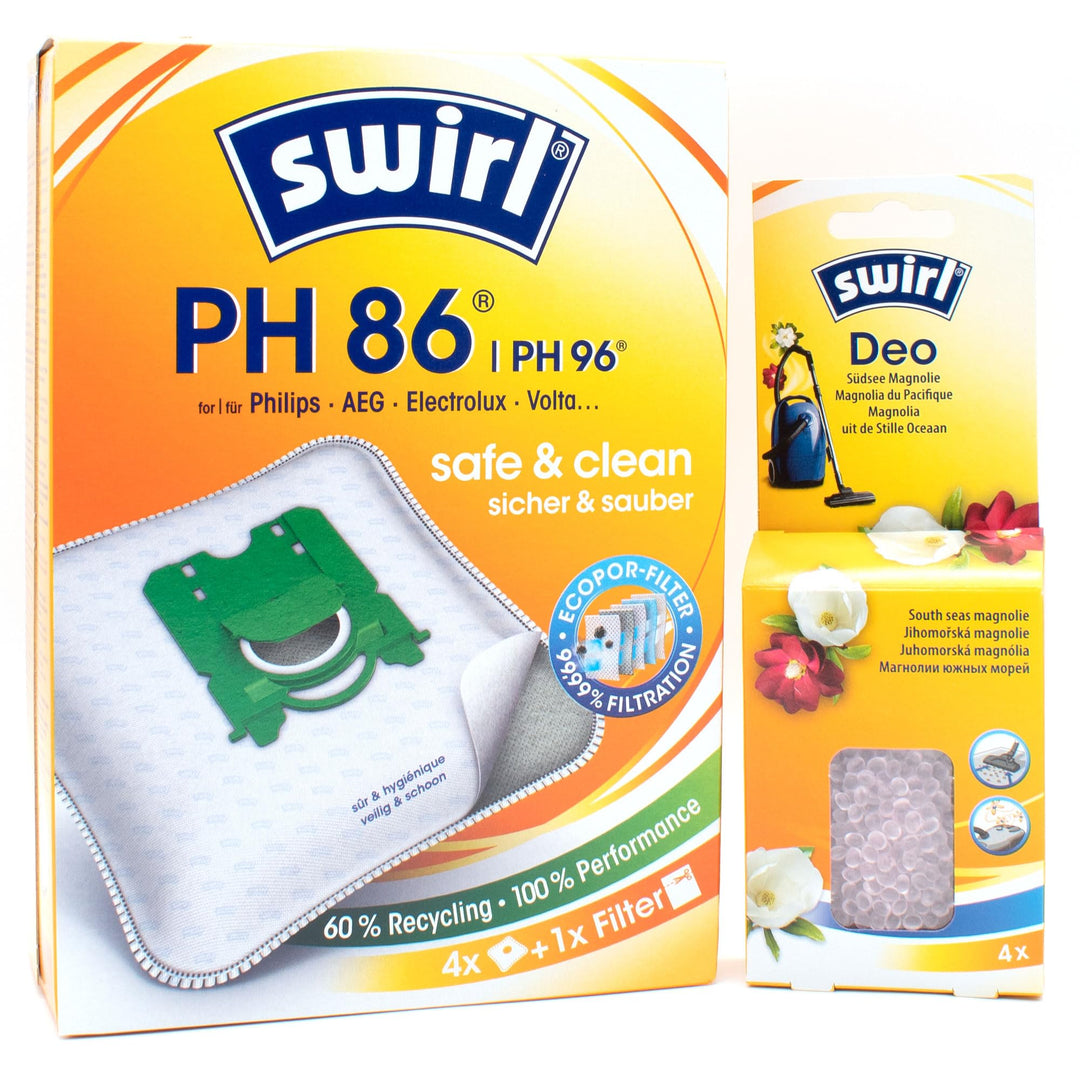 PakTrade 4 Staubsaugerbeutel + Deo-Perlen kompatibel mit Philips Hygiene - Specialist | kompatibel m