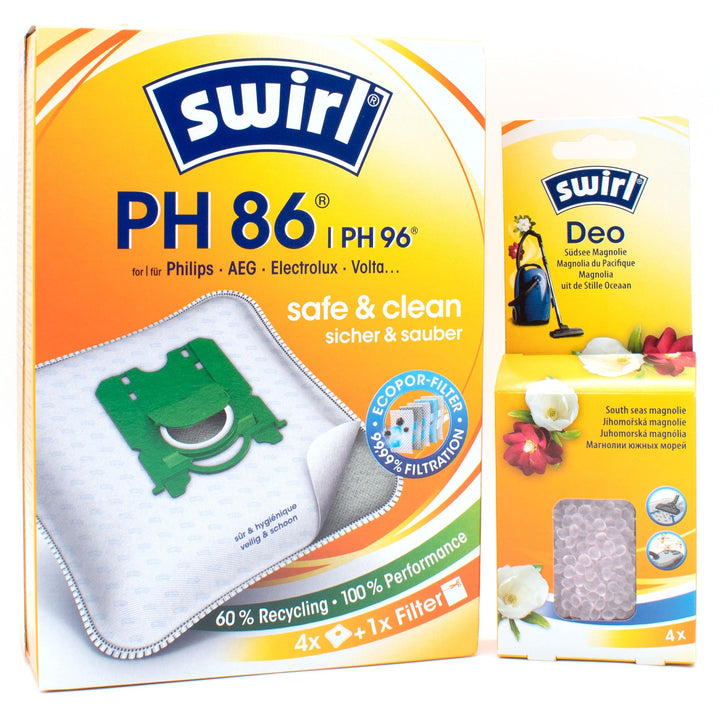 PakTrade 4 Staubsaugerbeutel + Deo-Perlen kompatibel mit Philips Hygiene - Specialist | kompatibel m