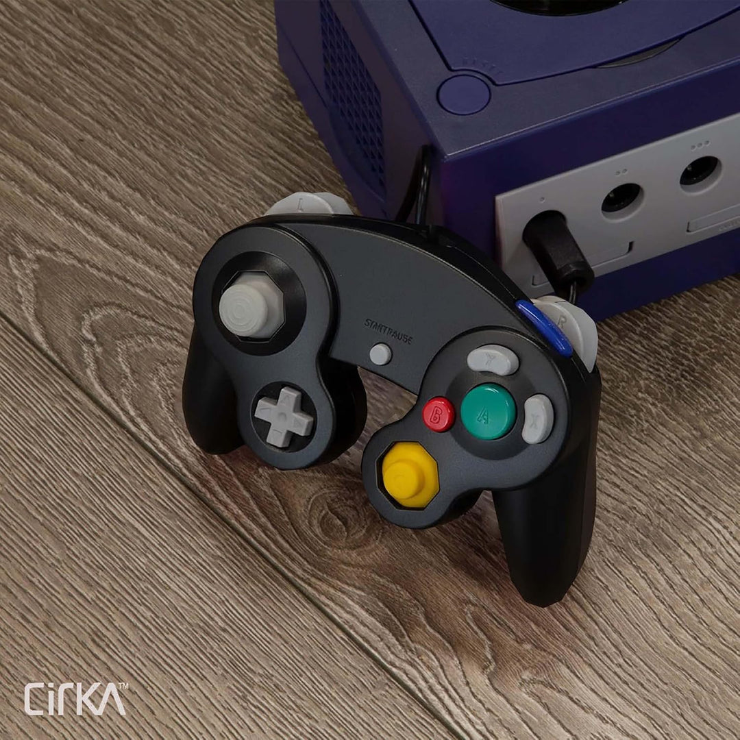 CirKa Kabelgebundener Controller für Gamecube/Wii, Schwarz