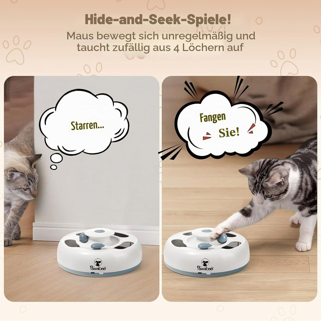 Pawaboo Automatisches Interaktives Katzenspielzeug, Kätzchenspielzeug mit Flatternden Schmetterlinge