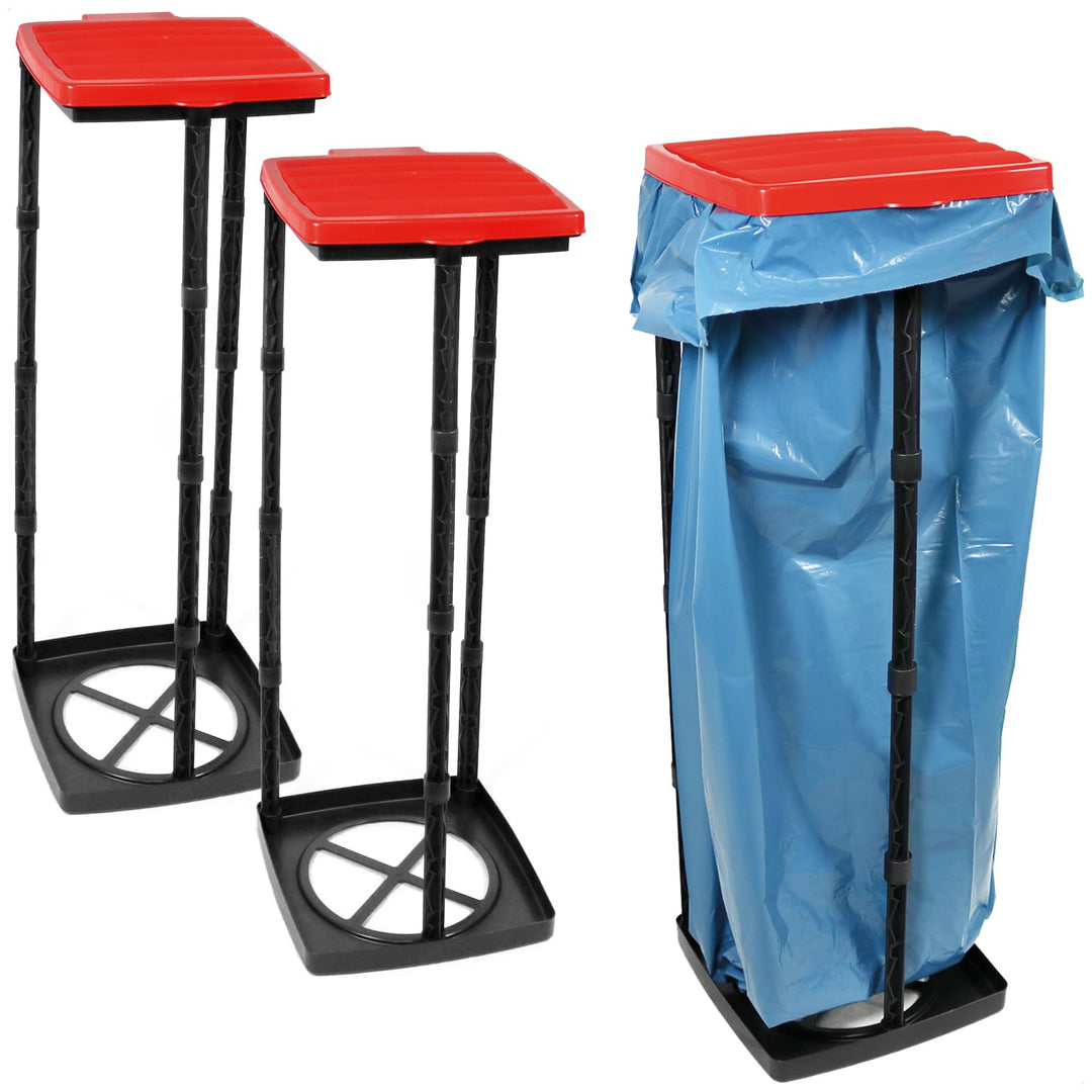 com-four® 3X Müllsackständer mit Deckel - in 3 möglichen Höhen aufbaubar - optimal für Heim, Garten,