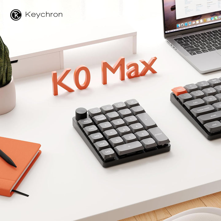 Keychron K0 Max Kabelloser Low-Profile-Nummernblock, QMK/VIA programmierbar, Hot-Swappable Red Switc