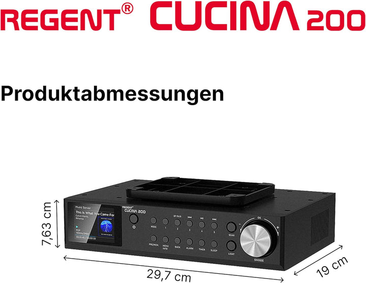 Regent Cucina 200 Küchenradio Unterbau Dab Radio mit Bluetooth FM/DAB+ Radio mit Led Leiste Küche, F