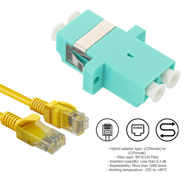 UKCOCO Adapter für Glasfaserkabel, 5 Stück LC weiblich auf LC LC-LC Fibre Buchse Stecker für Duplex-