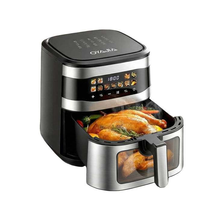 Airfryer Heissluftfritteuse, 10 Liter XXL Air Fryer, 11in1 Heissluftfritteuse, LED-Display mit Senso