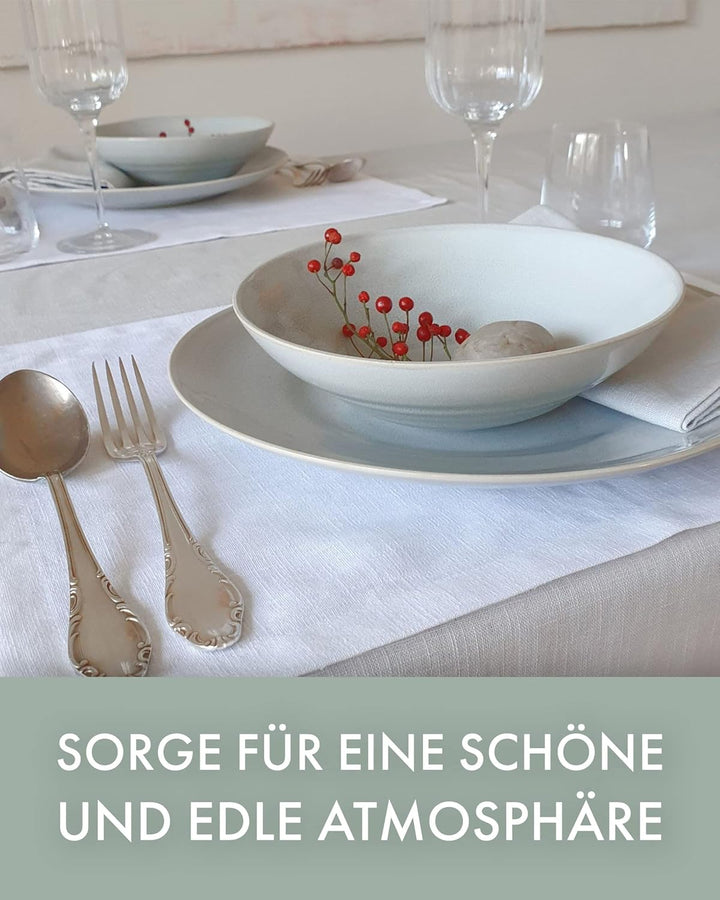 Farnberg Premium Tischdecke aus Leinen - Stofftischdecke für Küchentisch, Esstisch - Fleckschutz Tis