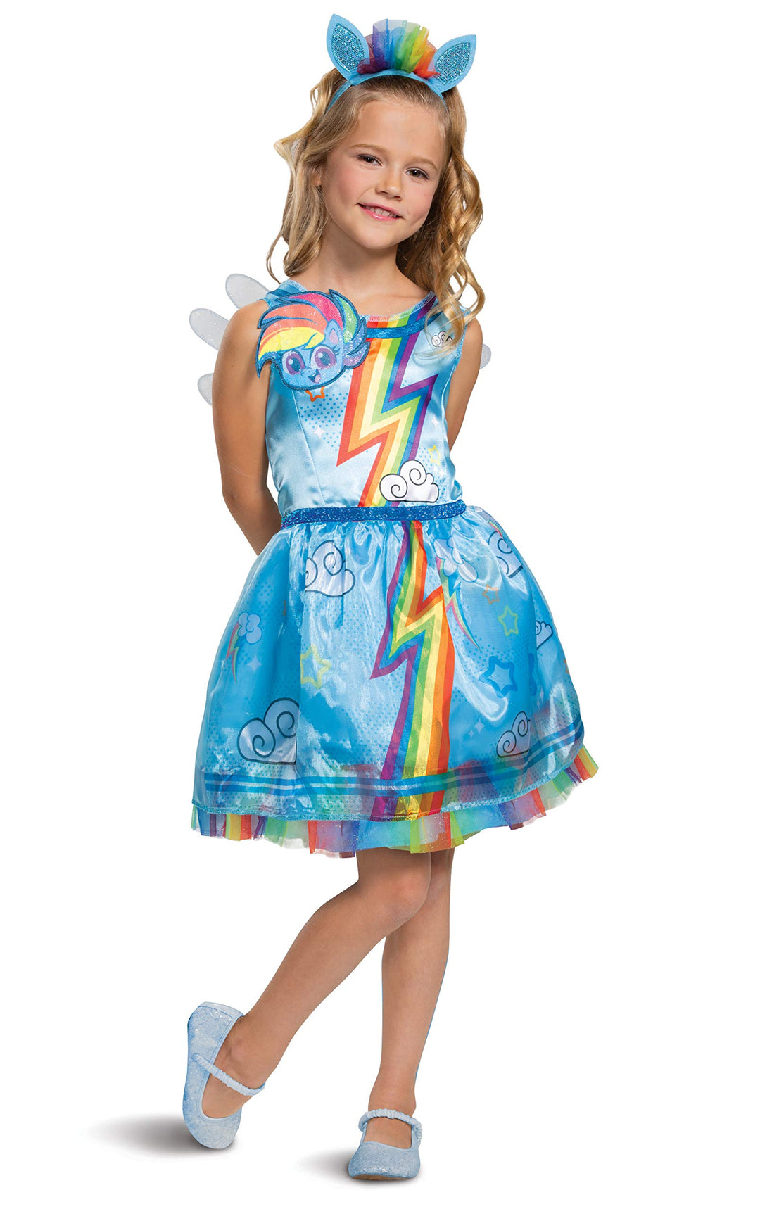 Disguise Rainbow Dash Klassisches Mädchenkostüm Mediano (7-8) Blau und Regenbogen, Mediano (7-8) Bla