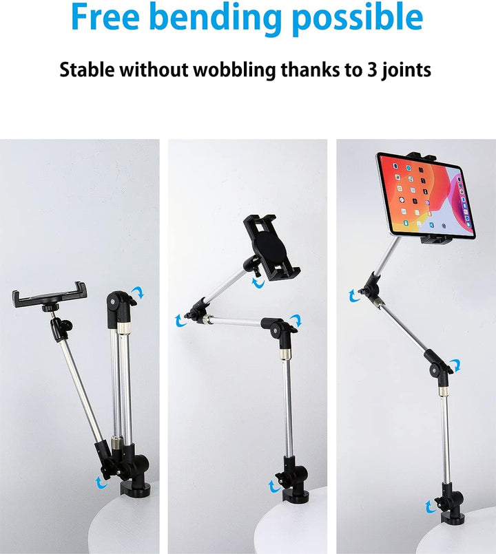 Metall langem Arm Tablet Halter, woleyi Verstellbare Tablet Ständer für Bett Schreibtisch Küche, Fle
