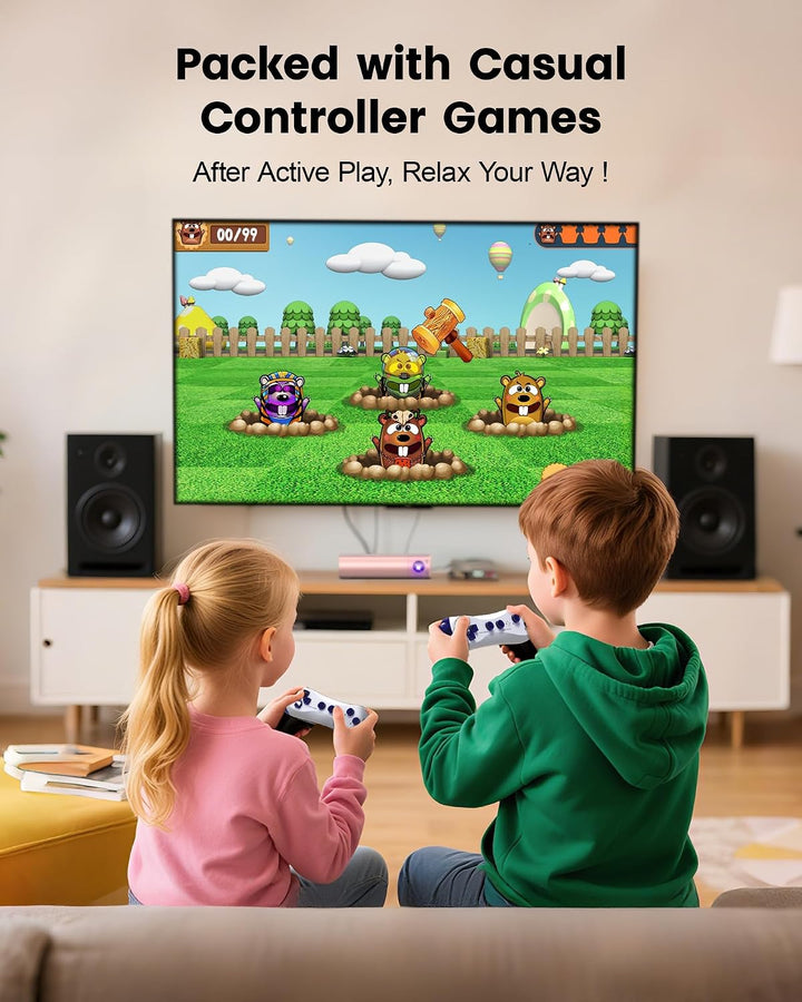 AR-Spielkonsole mit Bewegung für Kinder: Videospiel, Plug &amp; Play, Geschenk 3+, Rosa | Für aktive Spi