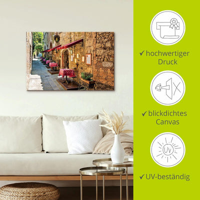 ARTland Leinwandbilder Wandbild Bild auf Leinwand 90x60 cm Wanddeko Toskana Italien Stadt Altstadt R