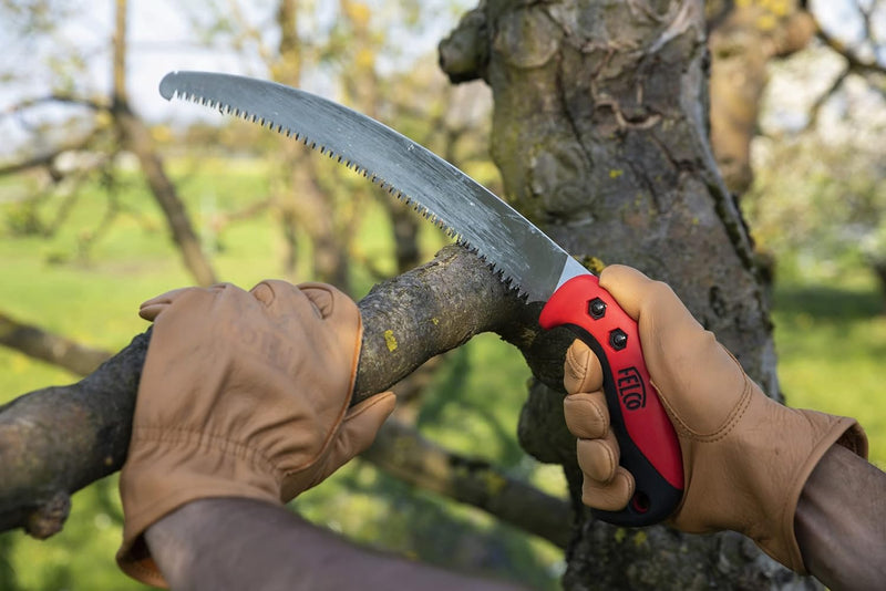 FELCO Handschuhe aus Echtleder (Grösse XL, durchstossfestes Rindsleder, Gartenhandschuhe für schwere