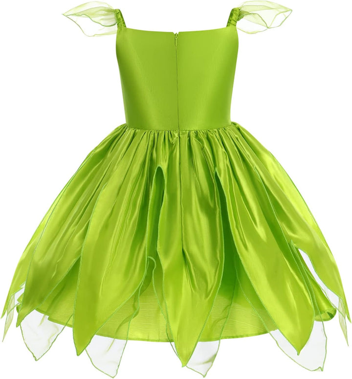 FYMNSI Kinder Mädchen Feenkostüm Kleid Schmetterling Flügel Stirnband Zauberstab 4tlg Set für Hallow