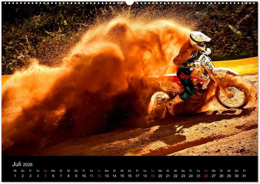 Motocross Kalender - Emotionen auf 2 Rädern (hochwertiger Premium Wandkalender 2026 DIN A2 quer), Ku