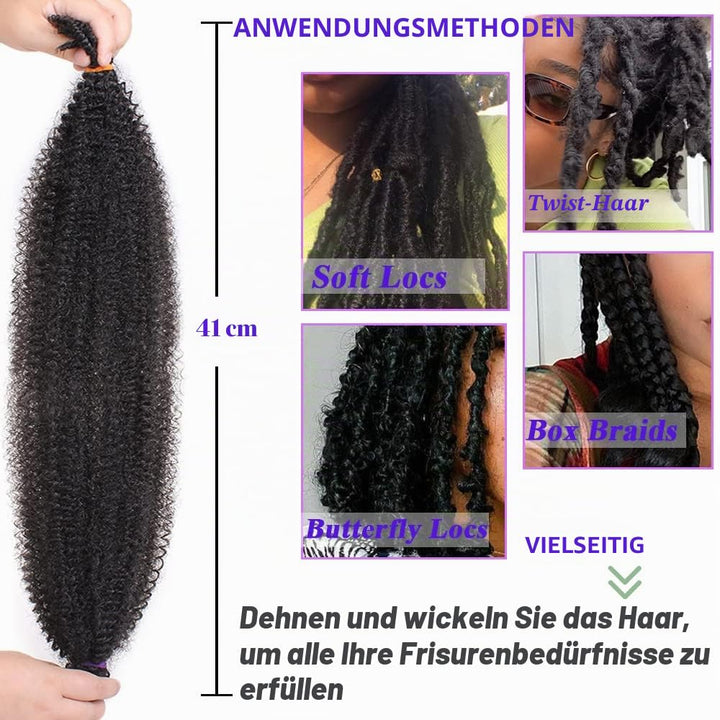 Leeven 16 Zoll Springy Twist Hair for Afro Marley Locs 8 Packs Afro Kinky Curly Marley Braiding Hair