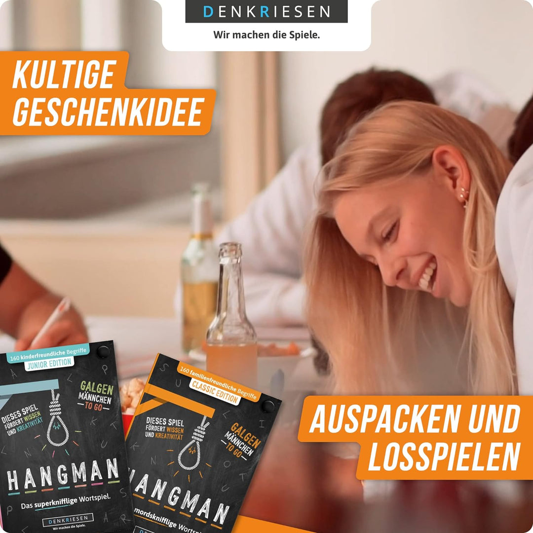 DENKRIESEN - Hangman MEGA Pack - Classic, Junior, Experten & Rotlicht Edition | Galgenmännchen to GO