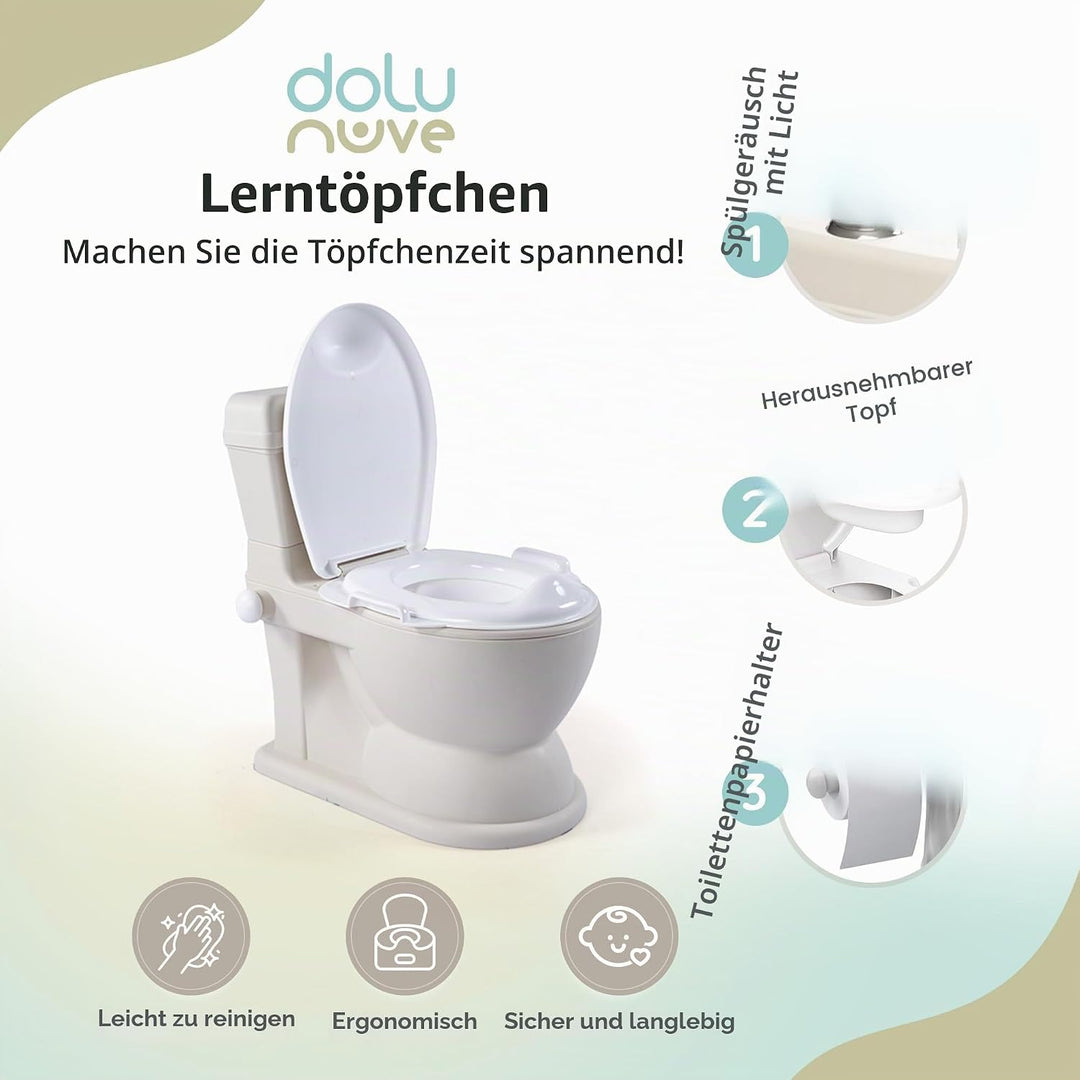 Dolu XL Pädagogisches Töpfchen – bequem & einfach zu bedienen – Relax Beige – perfekt für das Töpfch