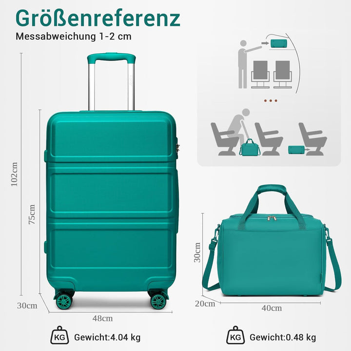 KONO Gross Reisekoffer Rollkoffer Set Gepäcksets 2 Teilig, 74cm Gross Trolley Koffer mit Ryanair Rei
