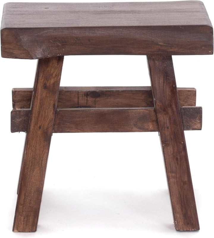 DESIGN DELIGHTS Holz HOCKER Vintage 40 | Massivholz, 43x45x27 cm (HxBxT) | Sitzhocker, Pflanzenhocke