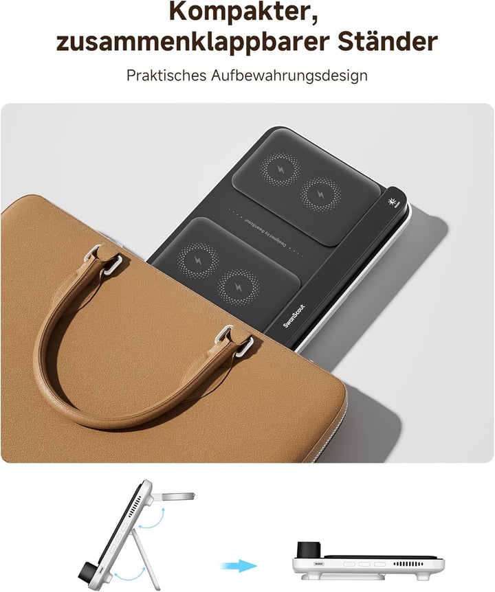 SwanScout Wireless Charger für Samsung Galaxy S25 Ultra/S25/S24/Z Flip/Z Fold, Doppelte Induktive La