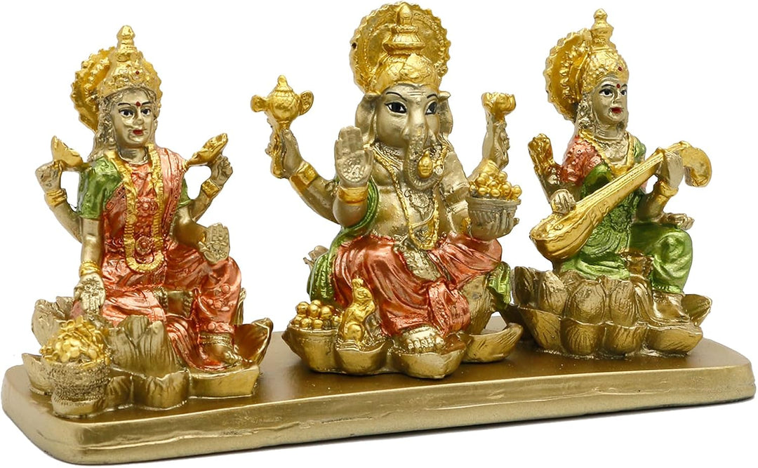 Hinduismus Lakshmi Ganesha Saraswati Statue – Hinduistische Laxmi Lord Ganesh Idol Figur Home Temple