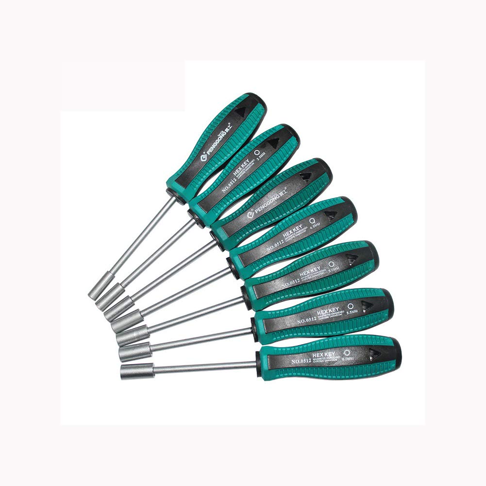 Meichoon DF07 Steckschlüssel, Schraubendreher, nicht-magnetische Spitze, Metall, Sechskantmutter, Sc