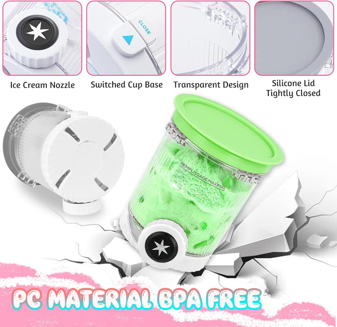 4 Stück Ninja Creami Behälter 480ml, BPA-frei & Spülmaschinenfest, Kompatibel mit Ninja NC300/NC301/