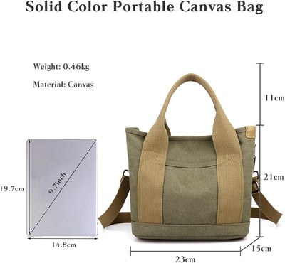 CORIOS Damen Umhängetasche Canvas Handtasche Schultertasche Kleine Kapazität Henkeltaschen Casual Tr