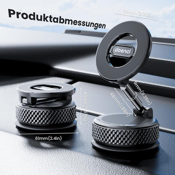 Magnetische Handyhalterung Auto Kompatibel mit MagSafe, 360° Drehbar | Handy Halter Mit Vakuum Saugn