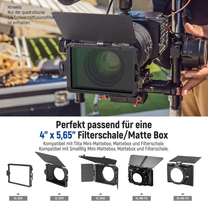 NEEWER Rechteckfilter Black Diffusion 1/4 Filter Kino Effektfilter 4"x5.65" Square Filter Kompatibel