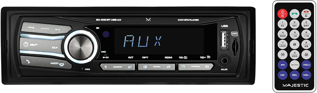 Majestic SA 400 BT USB AX Audio Car System mit Bluetooth, MP3/WMA USB/Micro SD, Fernbedienung, 100W