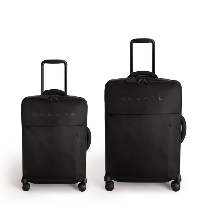 CREATE / Luggage Studio Soft/Set S und M Polyester Soft Koffer Schwarz/TSA Vorhängeschloss, 4 doppel