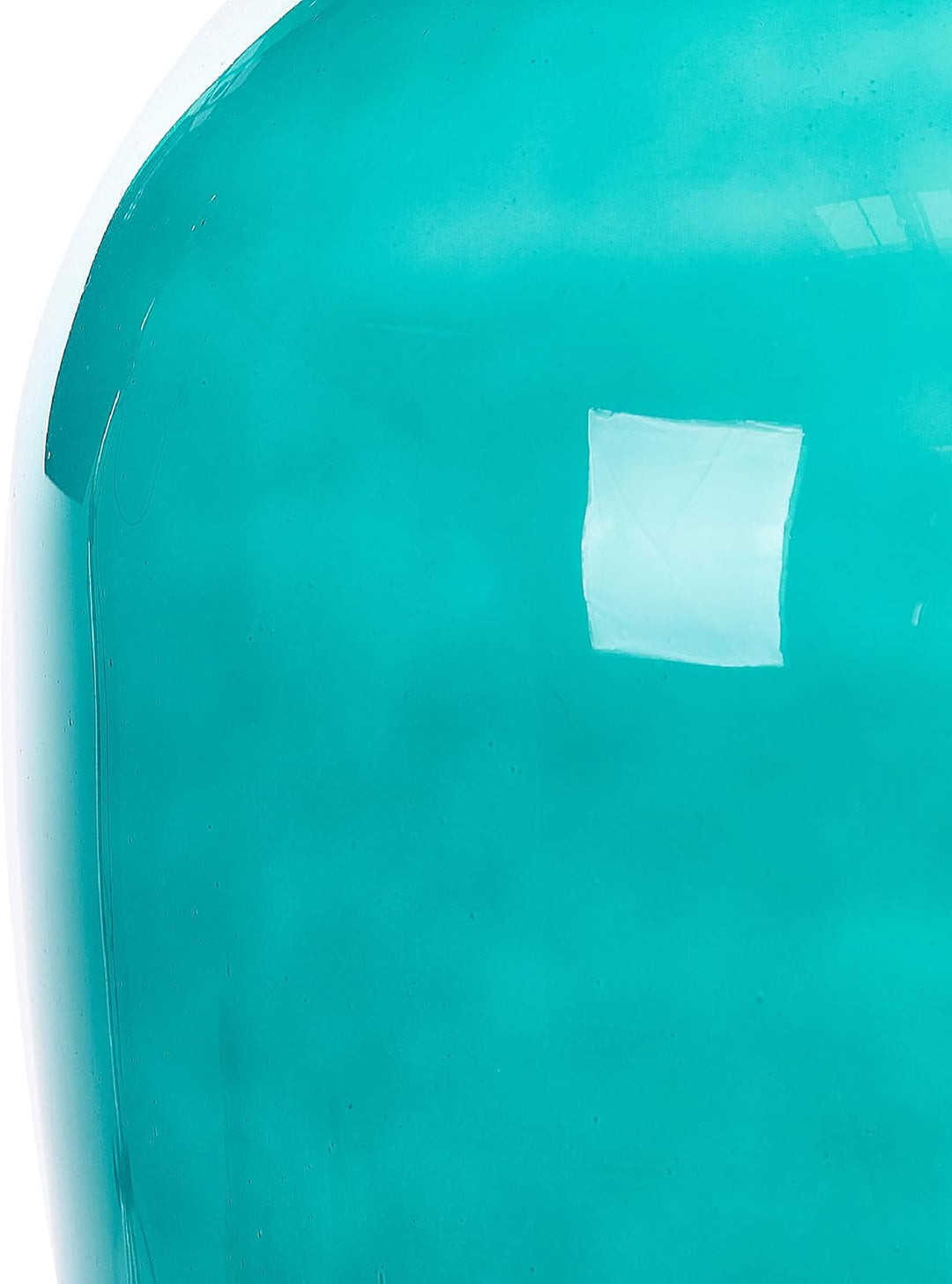 Runde Dekovase gefärbtes Glas handgefertigt blau türkis 48 cm Samosa