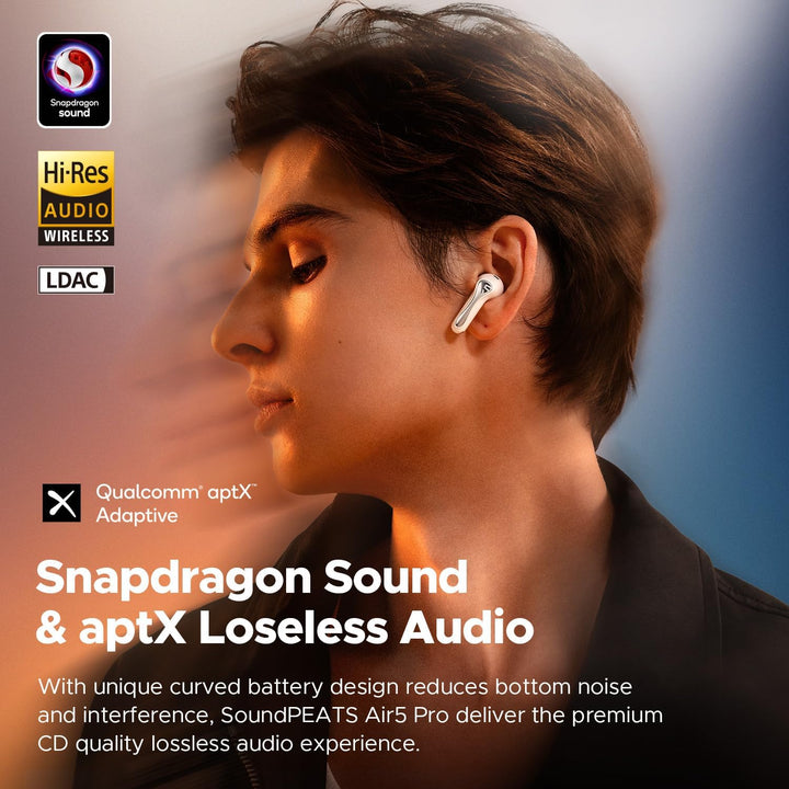 SoundPEATS Air5 Pro Bluetooth Kopfhörer mit Adaptive Hybride Geräuschunterdrückung, aptX Lossless, H