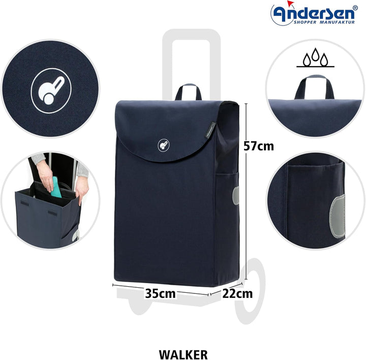 Andersen Einkaufstrolley - klappbar - 44 Liter - belastbar 30 kg - Aluminium - Trolley - Rad Ø 15 cm