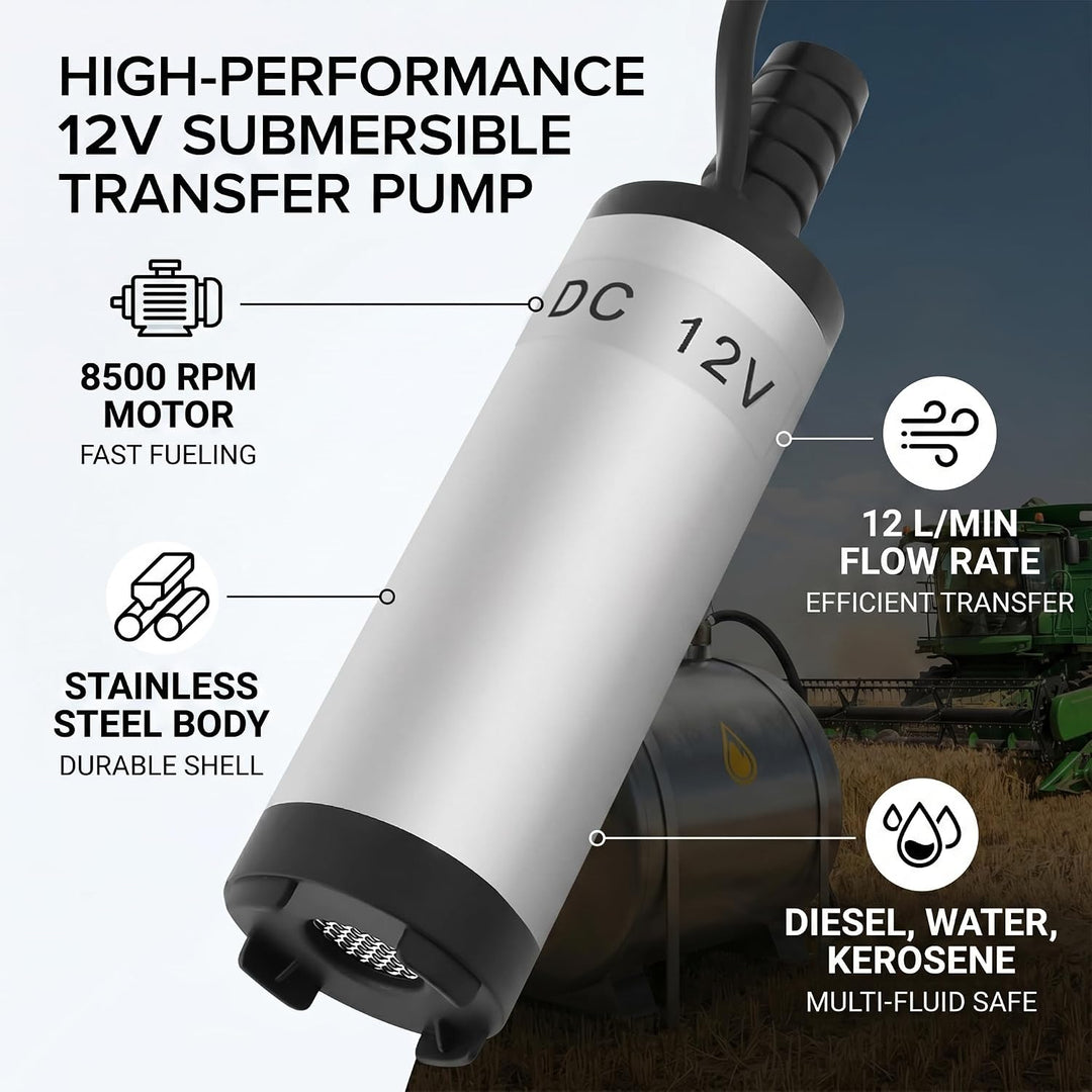 12V 3,8cm Edelstahl Tauchpumpe Wasserpumpe Elektrische Dieselölpumpe 8500r / m 12V DC Pumpe für Dies