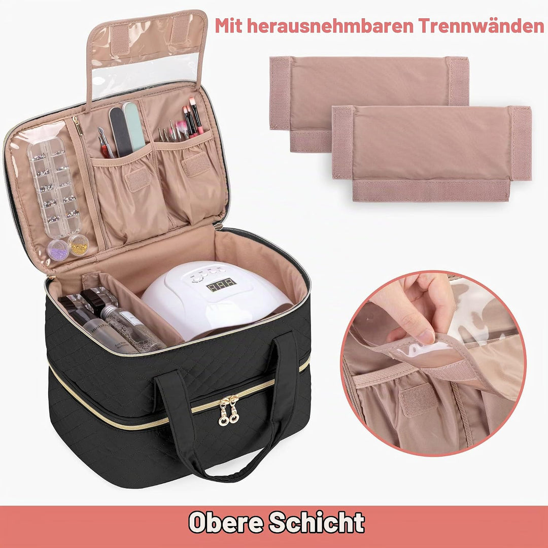 Yarwo Nagellack-Organizer, Reisetasche für Nagellack für 50 Flaschen (15 ml - 0,5 fl.oz) und UV-Nage