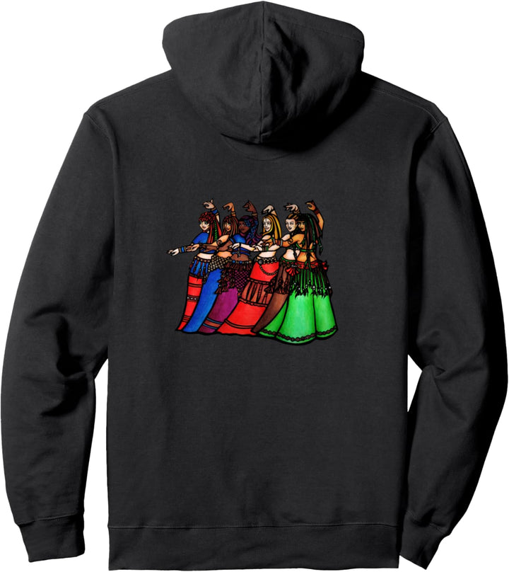Rainbow Belly Dancers Tribal Line Pullover Hoodie