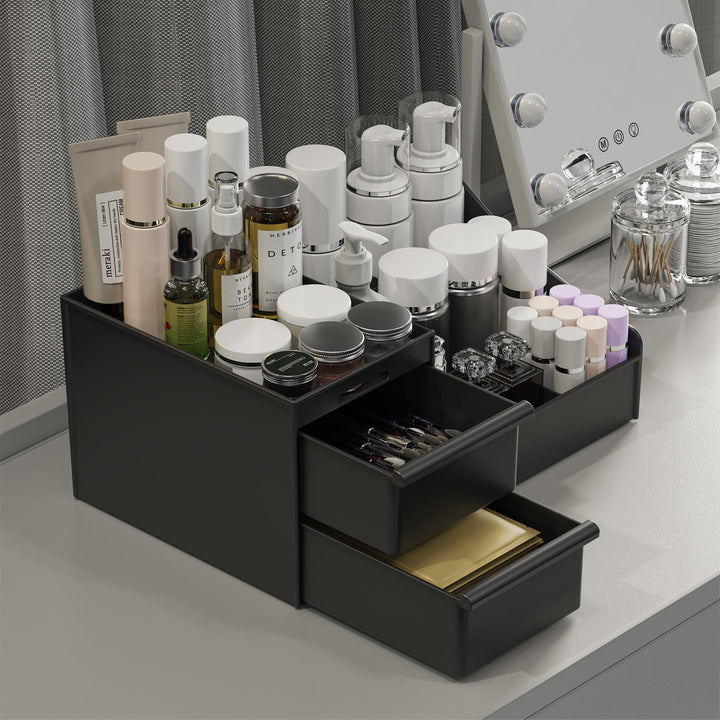 Make Up Kosmetik Organizer mit Schubladen, Makeup Organizer Aufbewahrung Kosmetikbox für Waschtische