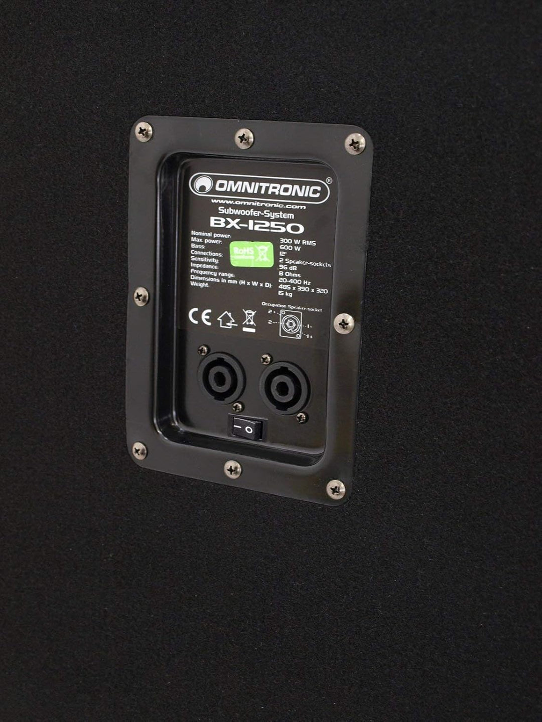 OMNITRONIC BX-1250 Subwoofer 600W | 12" Subwoofer mit 600 Watt Leistung