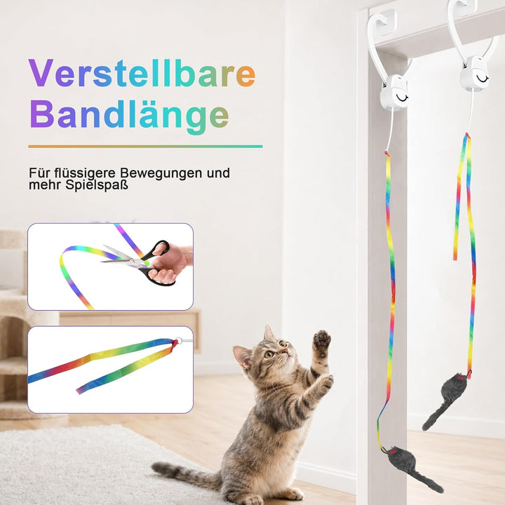 Interaktives Katzenspielzeug für Türrahmen, Automatisches Elektrisches Angelspielzeug mit 3 Ersatzan