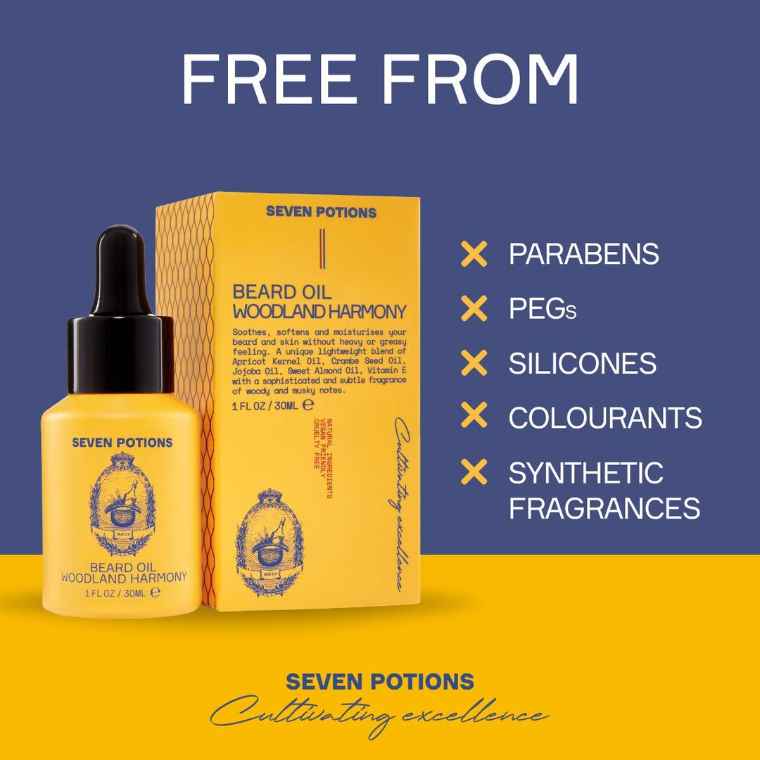 Seven Potions Premium-Bartöl für Männer - Jojobaöl-Bartweichmacher zur Pflege von Haut, Haar und geg